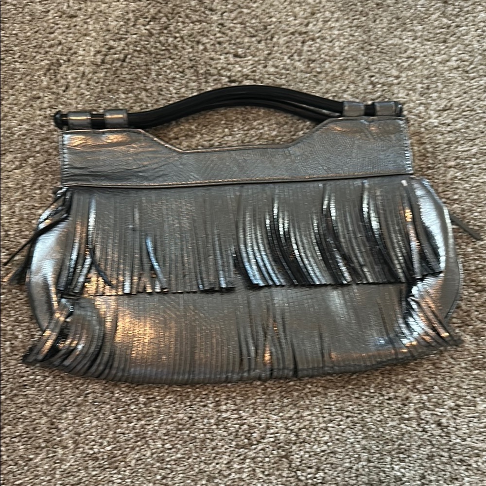 The Limited Silver Fringe Shoulder Bag